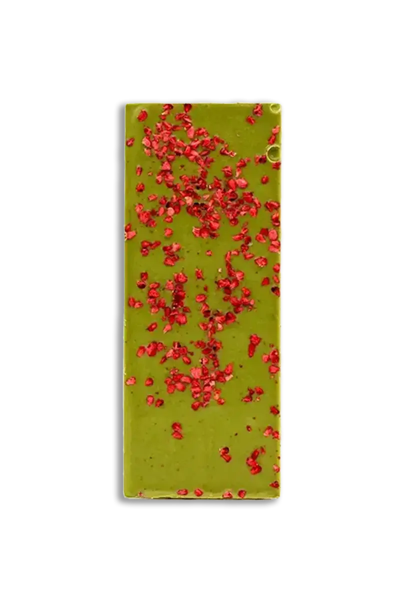 Valge šokolaad matcha ja vaarikatega 80g (mahe) - Image 2